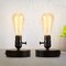 2PCS Vintage Industrial Table Lamps Bedside Desk Lamps with 2 USB Ports, Metal Base E26 Bulb Compatible, Retro Farmhouse Decor for Bedroom, Office, or Café